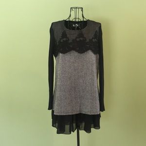 Black & Grey Dress Top